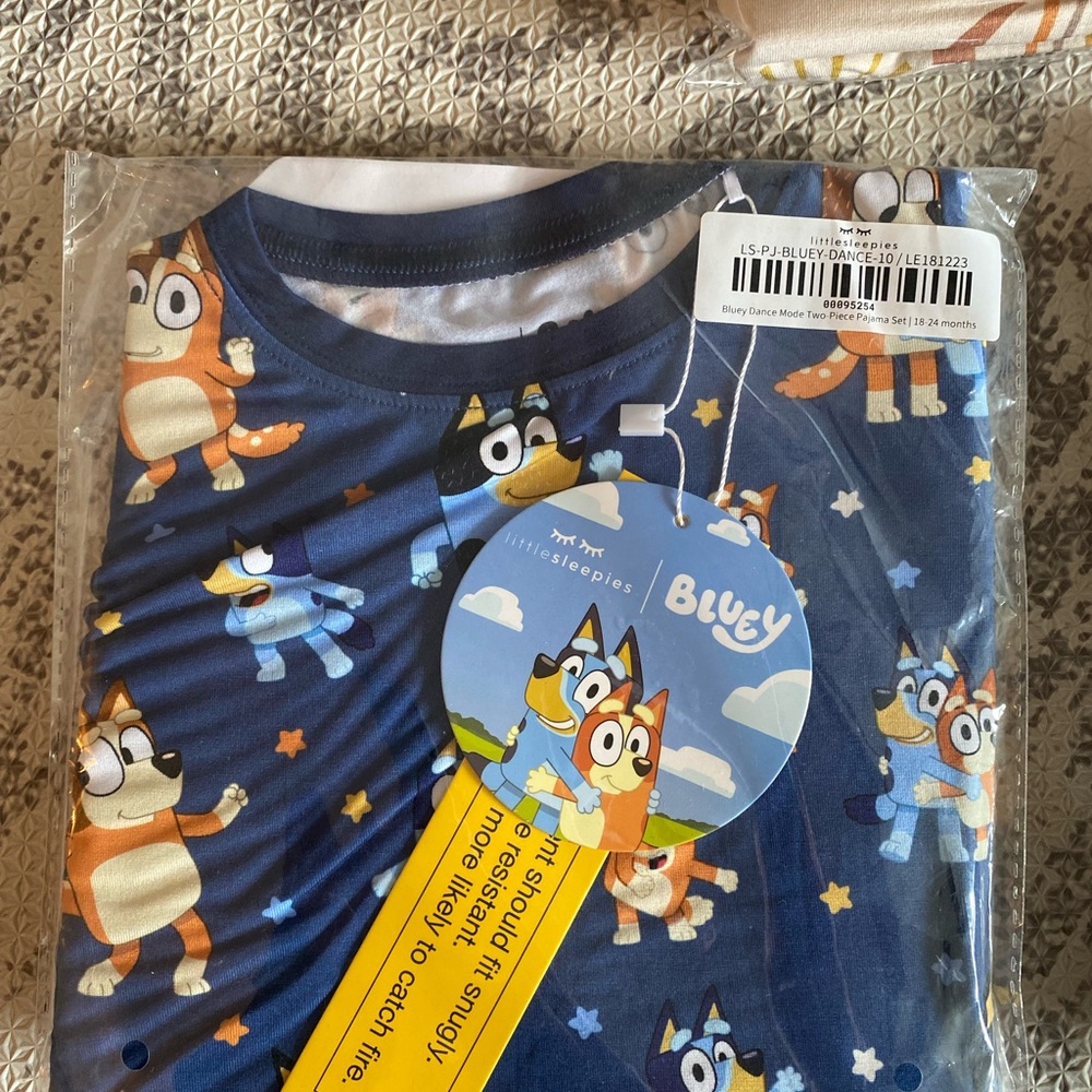 Bluey Pajama Set with Cartoon Print